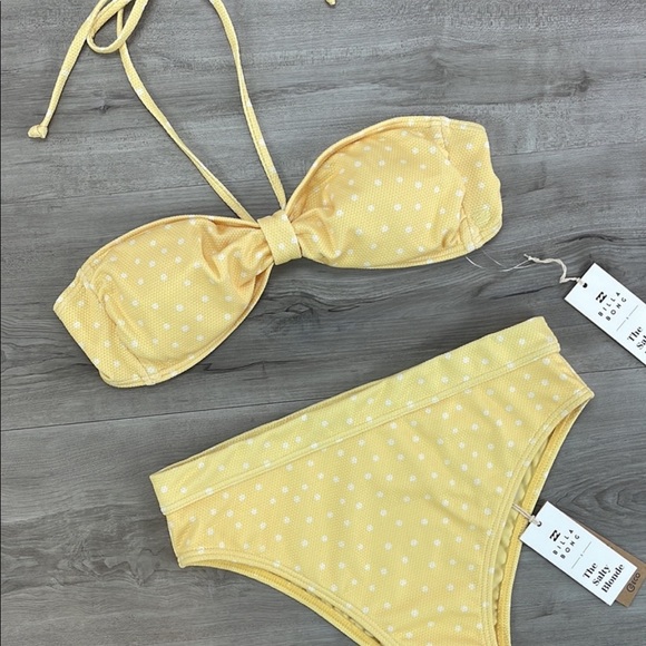 ☀️BILLABONG☀️ SUNDIPPED BANEDEAU SUNDIPPED RISE BIKINI SET - Picture 6 of 15